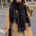 Cachecol Pashmina Unissex com Franjas em Poliéster 230g
